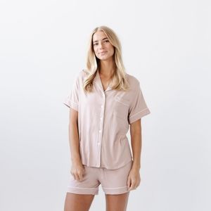 Cozy Earth Short Sleeve Bamboo Pajama Set Blush Medium